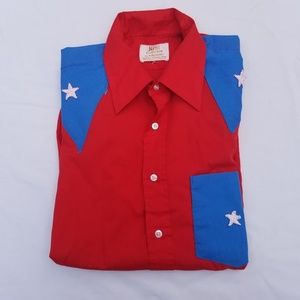 Red and Blue "Cowboy" Style Shirt